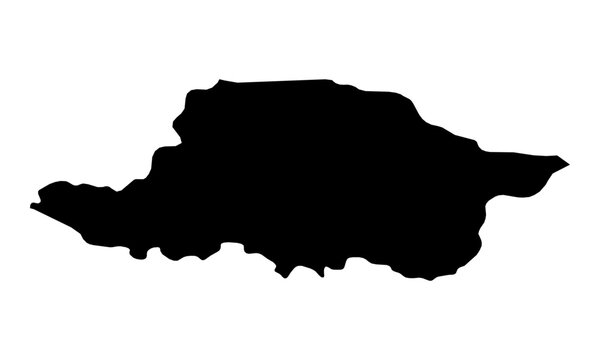 A contour map of Arad. Romanian county silhouette