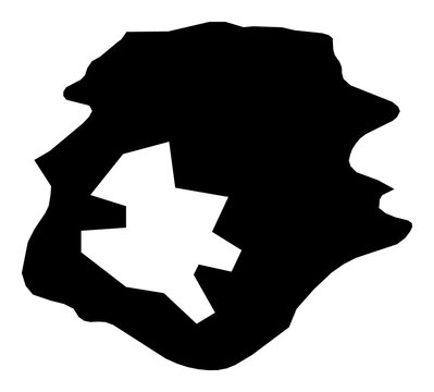 A contour map of Ilfov. Romanian county silhouette