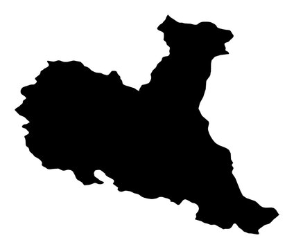 A contour map of Zaječar. Serbian district silhouette