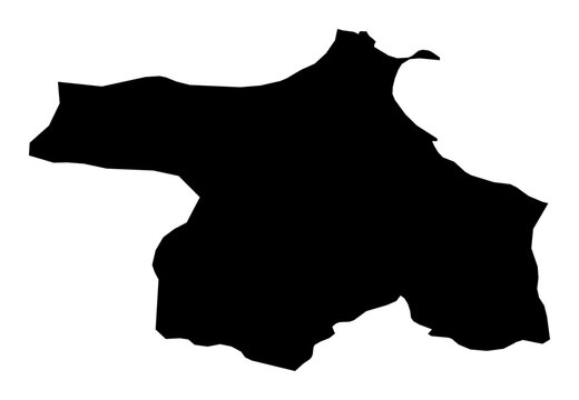 A contour map of Sinop. Turkish province silhouette