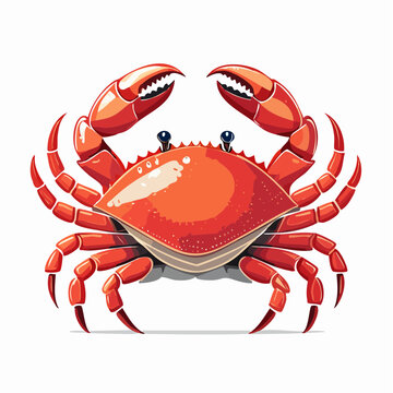 Crabe rouge r&eacute;aliste aux pinces lev&eacute;es