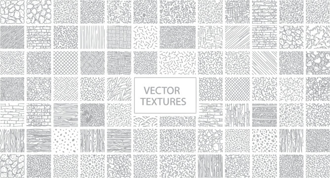 Extensive library of 100 seamless vector textures and patterns for diverse design applications and backgrounds