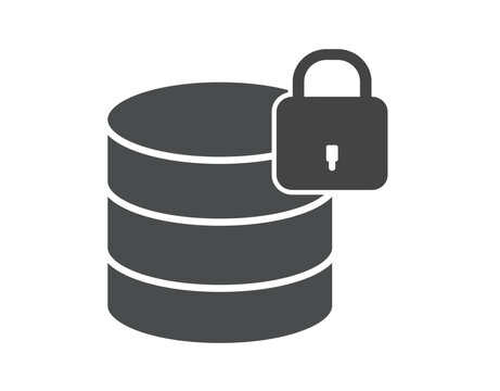 Secure Database Storage and Data Protection Icon &ndash; Database Security, Encryption, Cybersecurity, Server Lock Symbol, Information Privacy Flat Vector IllustratiData Protection Editable icon set +-10.ai