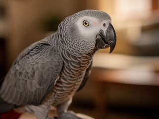 Fototapeta premium African Grey Parrot Observing Its Surroundings
