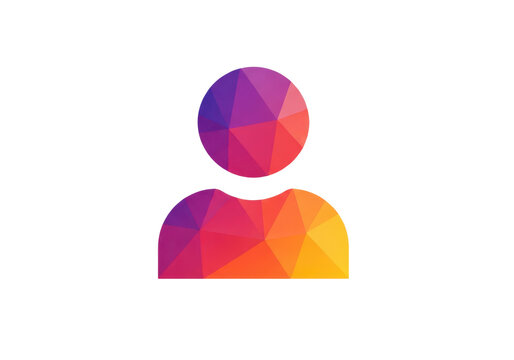 Abstract low poly user profile icon isolated on transparent background