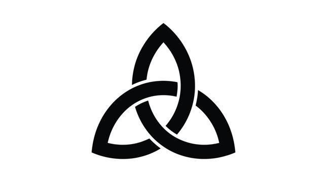 Triquetra Knot Silhouette On White Background Celtic Symbolism