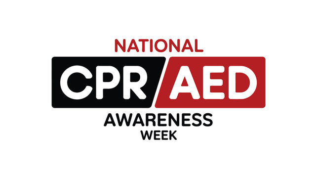 Minimalist Logo Design for National CPR and AED Awareness Week with Heart Icon