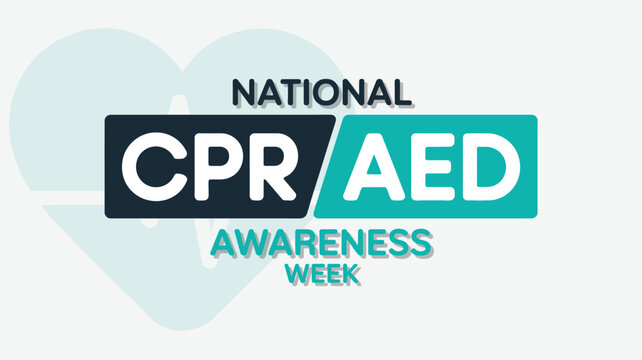 Minimalist Logo Design for National CPR and AED Awareness Week with Heart Icon
