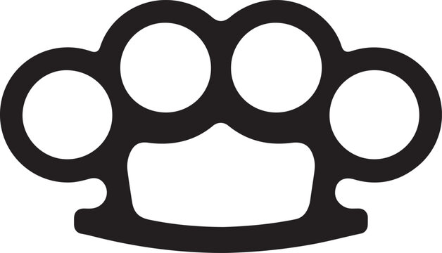 Brass knuckles silhouette. Vector image. logo Vector Black silhouette