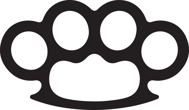 Brass knuckles silhouette. Vector image. logo Vector Black silhouette