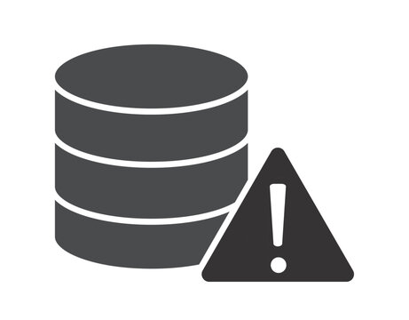Database Warning Alert Icon &ndash; Data Storage Error, Server Failure and System Notification Vector Illustration Data Protection Editable icon set +-06.ai