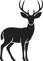 Fototapeta premium Mule deer animal silhouette. Vector image. logo Vector Black silhouette