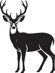 Fototapeta premium Mule deer animal silhouette. Vector image. logo Vector Black silhouette