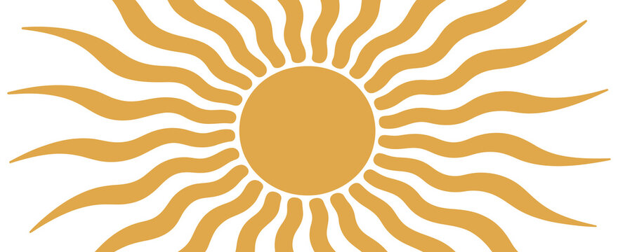 sun groovy background summer retro radial burst yellow graphic wave abstract trendy sunshine poster cartoon light beam print design composition with vibrant seasonal energy and modern decorative illus