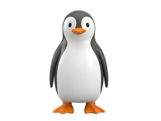 Fototapeta premium Cute baby penguin standing with orange feet