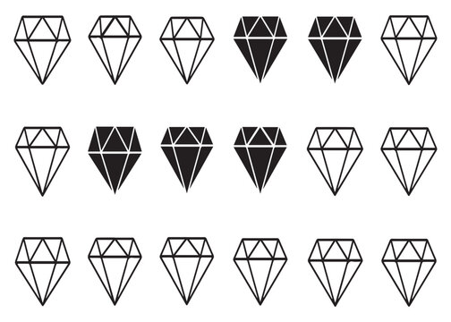 Geometric Diamond Icon Pattern Set