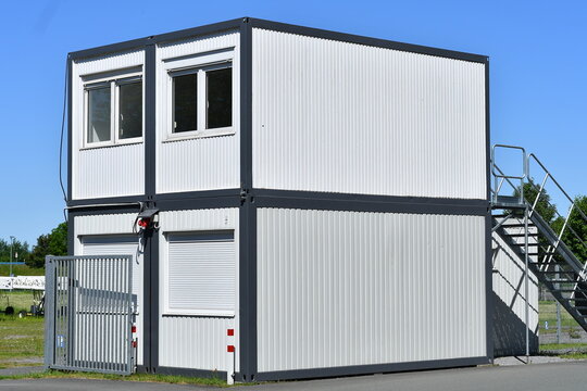 Modular container units are often used as office containers, restroom containers, living quarters, or construction site containers