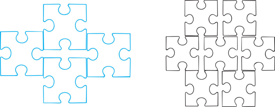 Jigsaw puzzle pieces illustration