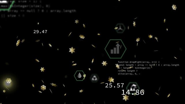 Black HUD opening, green hexes drifting, converging and updating climate metrics, visualizing data