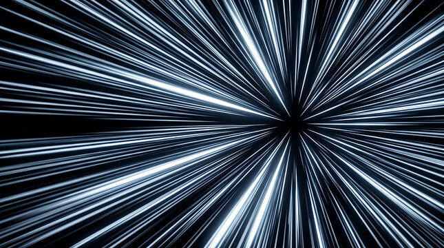 Premium cinematic high speed light travel background, abstract 3D digital hyperdrive star trail motion graphic, futuristic space warp tunnel luxury backdrop