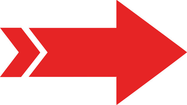 Bold red double arrow pointing right Vector