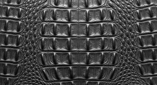 Black crocodile leather texture with detailed scales and ridges creates a luxurious Wallpaper Background image