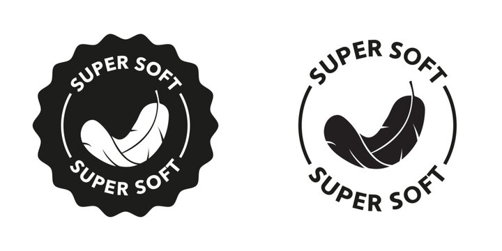 Super soft signs. Vector stickers for fabric and material labeling information.