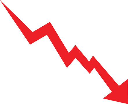 Red downward zigzag arrow vector illustration Vector