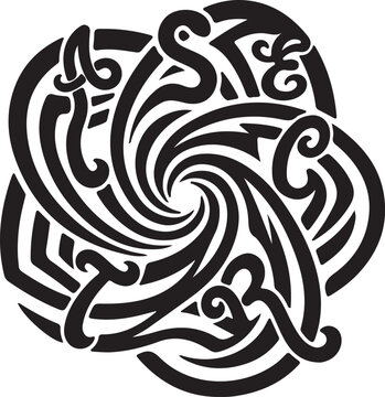 Tribal tattoo vector design with floral bird animal ornament pattern illustration