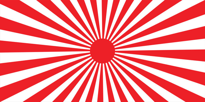 Abstract japanese flag for decoration design, cartoon background sunlight Japan style, sunshine background, vintage
