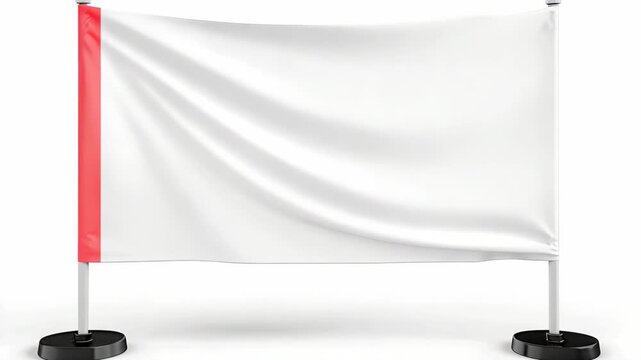 A blank banner with red stripe fluttering in the wind