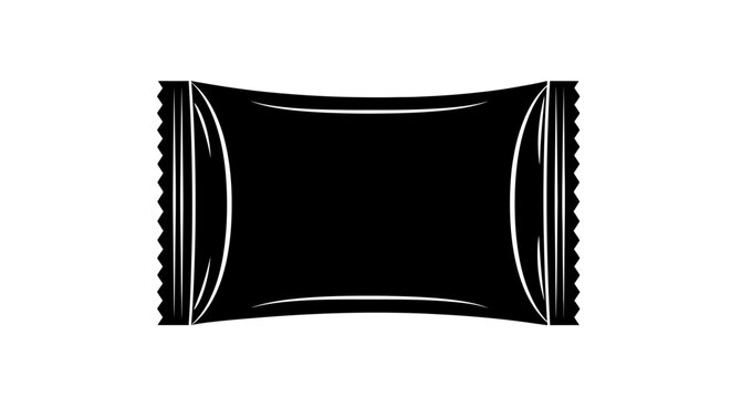 Candy wrapper silhouette against a white background
