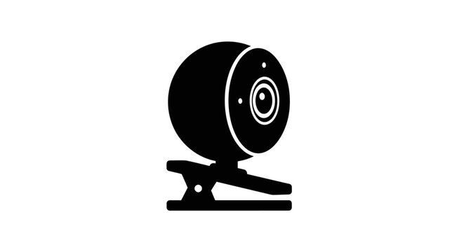 Webcam With Clip Silhouette Minimalist Black And White Design