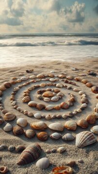 Seashell Meditation Circle on the Beach