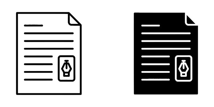 Document with pen tool icon representing vector graphic design and illustration