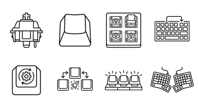 Computer Keyboard Icons For Technology Concepts