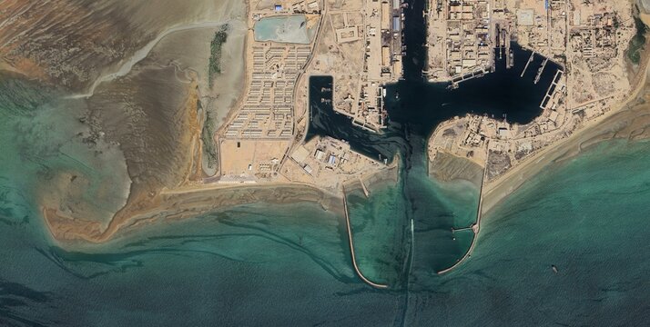 Bandar Abbas Harbor and Tidal Coastline Aerial