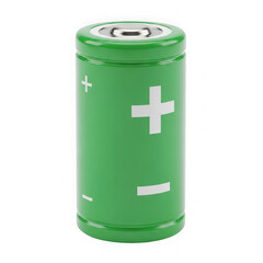 Obraz premium Green battery with plus sign icon isolated on transparent background , PNG
