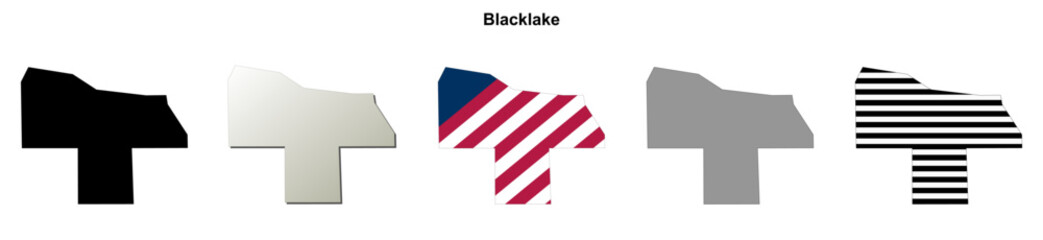 Obraz premium Blacklake (California) blank outline map