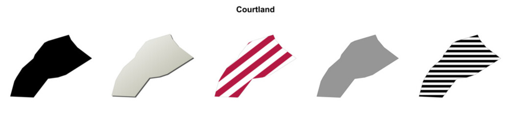 Fototapeta premium Courtland (California) blank outline map
