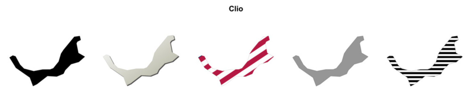 Clio (California) blank outline map