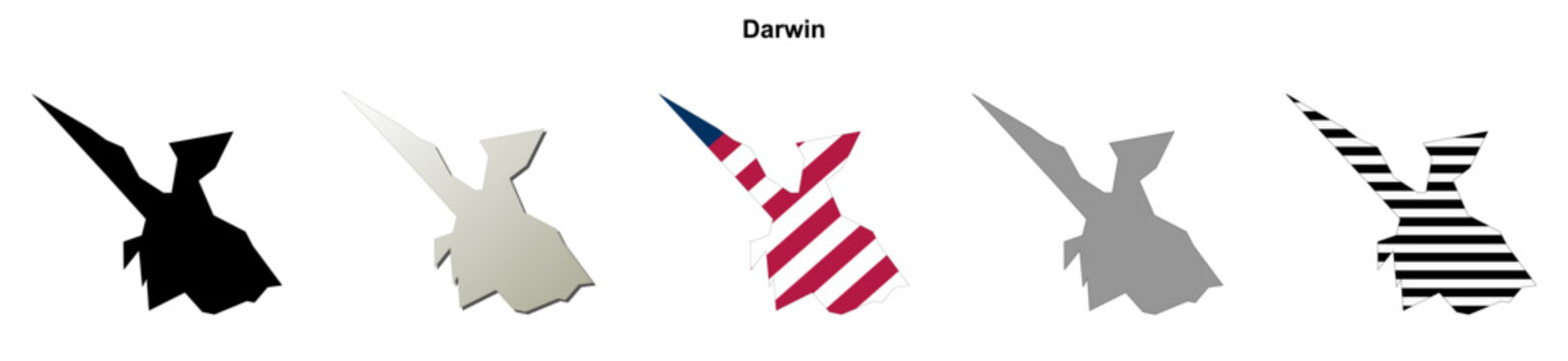 Darwin (California) blank outline map