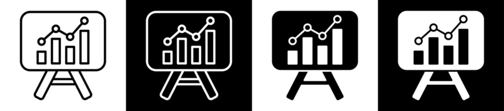 Presentation Icon Black And White Vector Illustration.