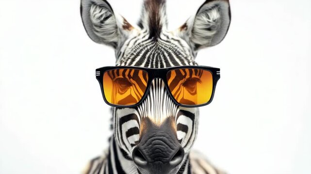 Zebra wearing sunglasses