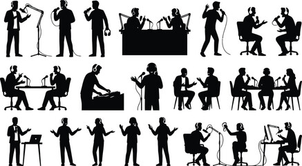 Silhouette people performing various musical activities © RUMA AKTHER