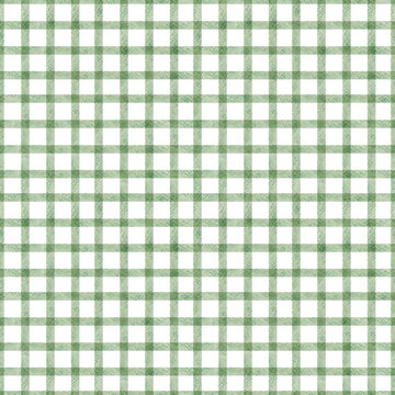 Watercolor  checkered pattern. Watercolor texture. Checkered background. Home textile. Print for fabric. Gingham print. Hand-Drawn picnic seamless pattern. 