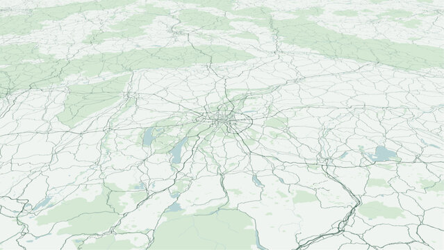 Modern minimalist vector map of Munich (Munchen), Bavaria, Germany. High-quality scalable illustration of Munich city grid, Isar River bends for posters and design.