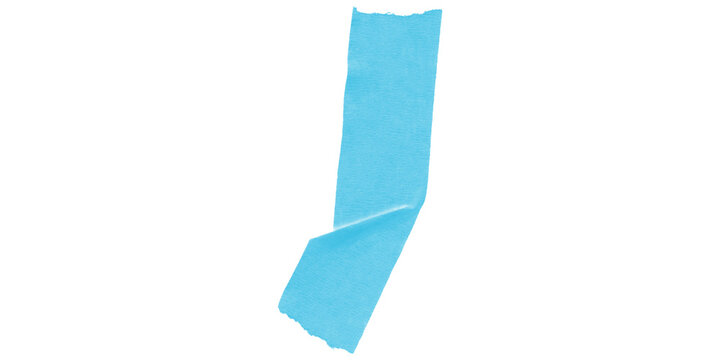 Single light blue compression sock isolated on transparent background for medical and fitness use