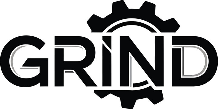 Grind text with gear icon