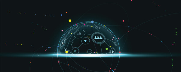 Digital cyberspace background representing big data, cloud computing, and AI © kras99
